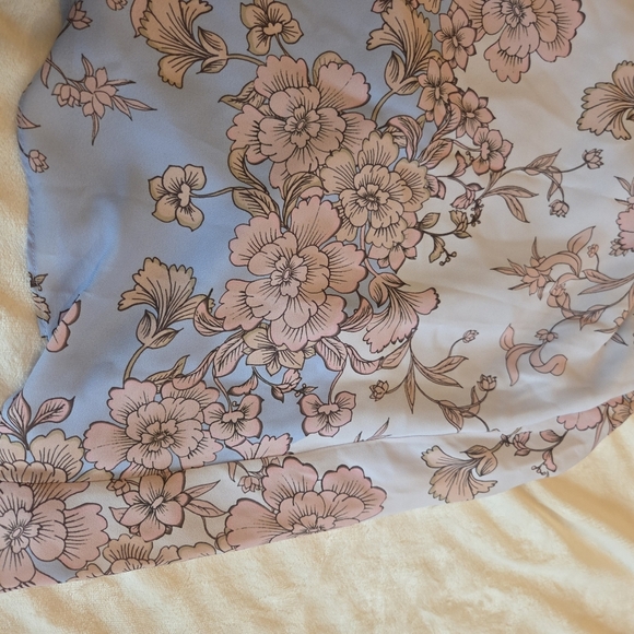 Vince Camuto Blue Floral Dress Sz 2 Lined Back Zip & Tie Sleeveless NWT Pockets - Picture 14 of 16